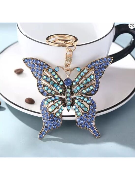 Accessories - Crystal Hollow Butterfly Metal European And American Keychain Pendant Creative